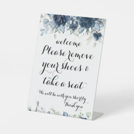 Willkommen Bitte entfernen Sie Ihre Schuhe Blumens Sockelschild