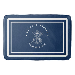 Willkommen Blue Anchor Nautical Segelboot Name Badematte