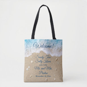 Willkommen Blue Beach Waves Sandy Toes Full Design Tasche