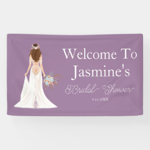 Willkommen Boho Braut mit braunen Haaren  Banner