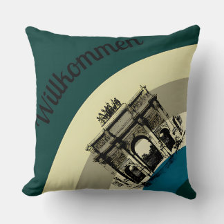 Willkommen Brandenburg Gate Retro Art Throw Kissen