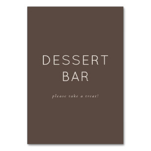 Willkommen Braunes Minimalistisches Dessertbar-Sch Tischnummer