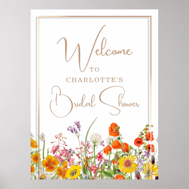 Willkommen Brautparty Farbige Wildblume Land Poster (Vorne)