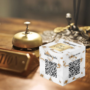 Willkommen Business Logo QR Codes Marmorinfo Tabel Würfel