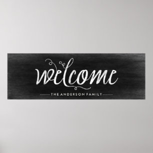 Willkommen Chalkboard Look mit trendy Typografie Poster