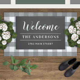 Willkommen Charcoal Personalisierter Familienname Fußmatte