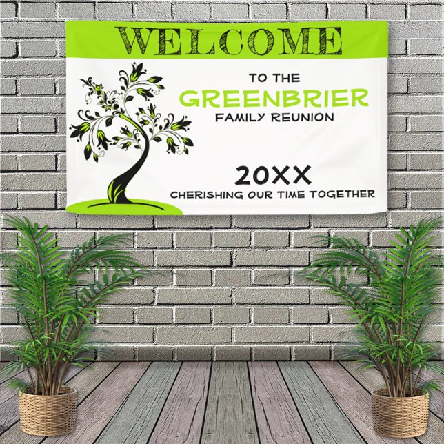 Willkommen Custom Family Wiedersehen Green Blumenb Banner (Von Creator hochgeladen)