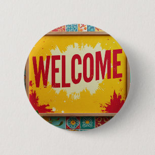 Willkommen Design auf Button