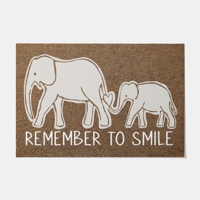Willkommen Elefant Doormat, lieblich Elefant Doorm Fußmatte (Vorderseite)