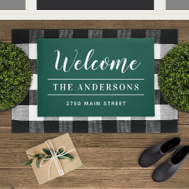 Willkommen Emerald Green Personalisiert Familienna Fußmatte
