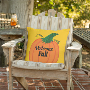 Willkommen Fall Orange Pumpkin Familiennamen Kissen