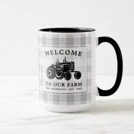 Willkommen Familienname Traktor White Kariert Big Tasse