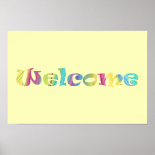 Willkommen Farbenfrohe Pasta Word Art Poster