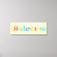 Willkommen Farbige Pastagerichte Word Art Canvas D
