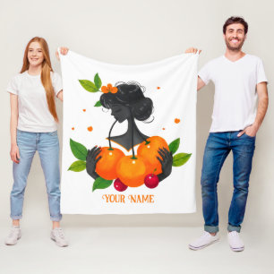 Willkommen-Feminine Frucht-Kunstprint – Citrus Gir Fleecedecke