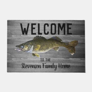 Willkommen Fischen Walleye Familienname Zuhause Hü Fußmatte