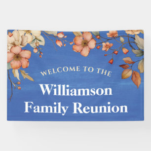 Willkommen Florale Elegante Familientreffen Banner