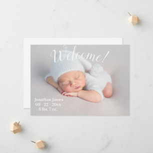 Willkommen Foto Script Gender Neutral Birth Ankündigung