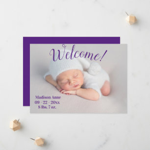Willkommen Foto Script Gender Neutral Birth Ankündigung
