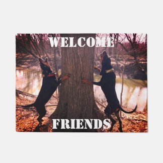 Willkommen Freunde Coon Hounds Treeing Mat Fußmatte