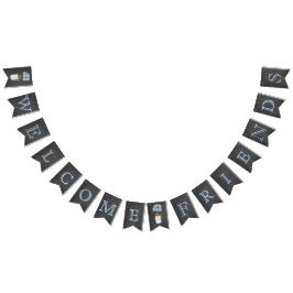 Willkommen Freunde im Chalkboard Look Wimpelkette