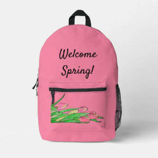Willkommen Frühling!  Bedruckter Rucksack