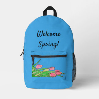 Willkommen Frühling!  Bedruckter Rucksack