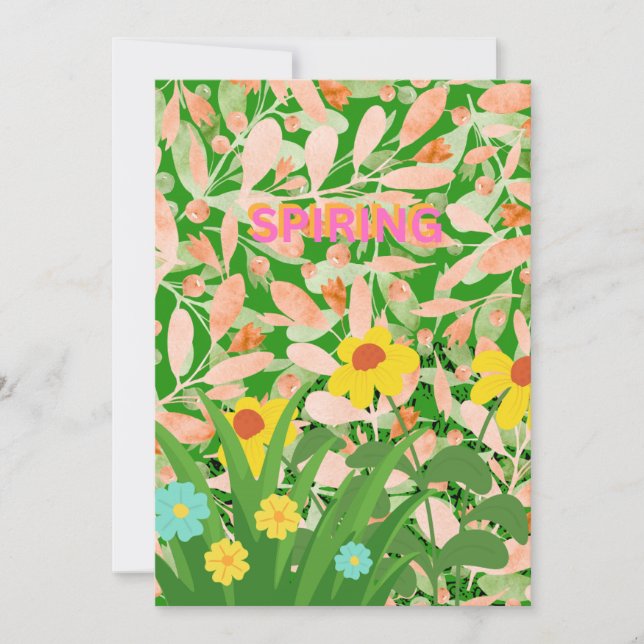 WILLKOMMEN FRÜHLING. FEIERTAGSKARTE (Vorderseite)