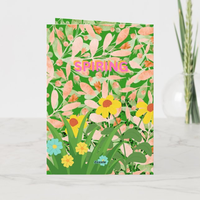 WILLKOMMEN FRÜHLING FEIERTAGSKARTE (Rückseite)