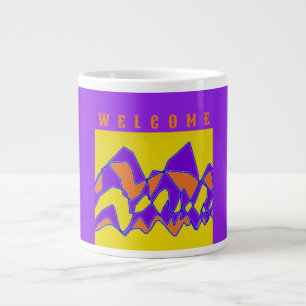 WILLKOMMEN FÜR SIE LILA UND MUSTARD Jumbo-Tasse
