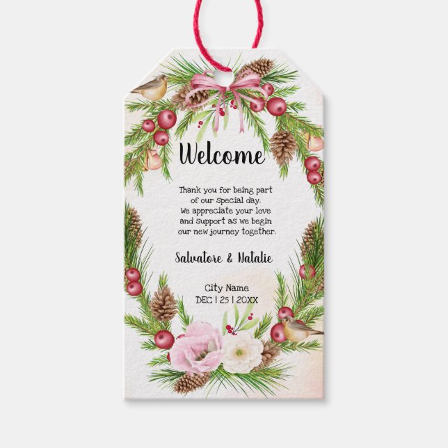 Willkommen Gastgeschenk Weihnachts-Gastgeschenk Ho Geschenkanhänger (Vorderseite)