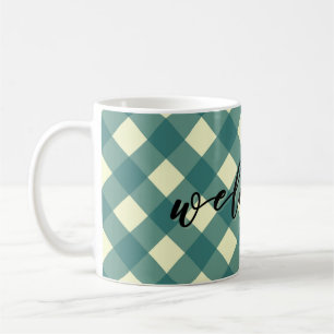 WILLKOMMEN - GINGHAM KAFFEETASSE