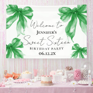 Willkommen Grüner Bogen Kokette Schrift Sweet 16 Banner