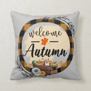Willkommen Herbst-Kürbis Vintage-Baumwolle 16"X16 Kissen