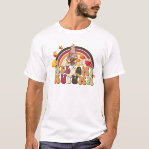 Willkommen Herbst Niedlich Gnome Rainbow Retro Gro T-Shirt