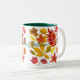 Willkommen Herbst Zweifarbige Tasse