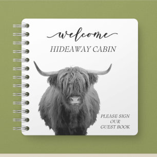 Willkommen Highland Cow Farmhouse Cabin-Mietshaus Notizbuch