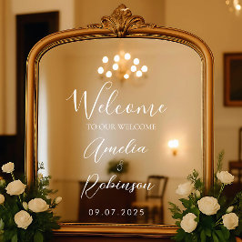 Willkommen Hochzeit Spiegel Schild Vinyl Buchstabe