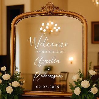 Willkommen Hochzeit Spiegel Schild Vinyl Buchstabe
