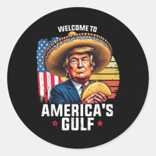 Willkommen im Amerikanischen Golf, dem lustigen Tr Runder Aufkleber