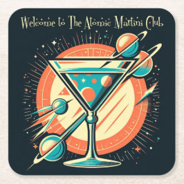 Willkommen im Atome Martini Club Age Rechteckiger Pappuntersetzer