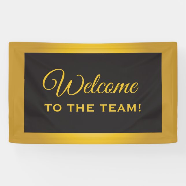 Willkommen im Beruflichen Gold und Black Team Banner (Horizontal)