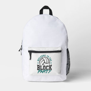 Willkommen im Block Party Volleyball Mittelblock Bedruckter Rucksack