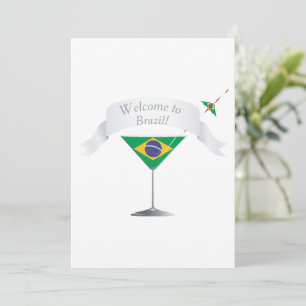 Willkommen im Brazil Martini Glas Brasilianische F Einladung