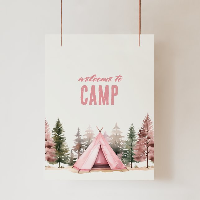Willkommen im Camp Pink Zelt Camping Poster (Von Creator hochgeladen)