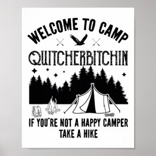 Willkommen im Camp Quitcherin Lustiges Vintage-Cam Poster