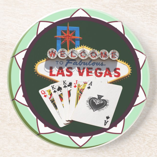 Willkommen im Casino von Las Vegas Getränkeuntersetzer (Vorne)