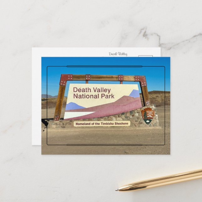 Willkommen im Death Valley Nationalpark Postcard Postkarte (Vorderseite/Rückseite Beispiel)