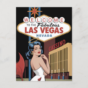 Willkommen im fantastischen Las Vegas Nevada Postkarte