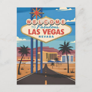 Willkommen im fantastischen Las Vegas Nevada Postkarte